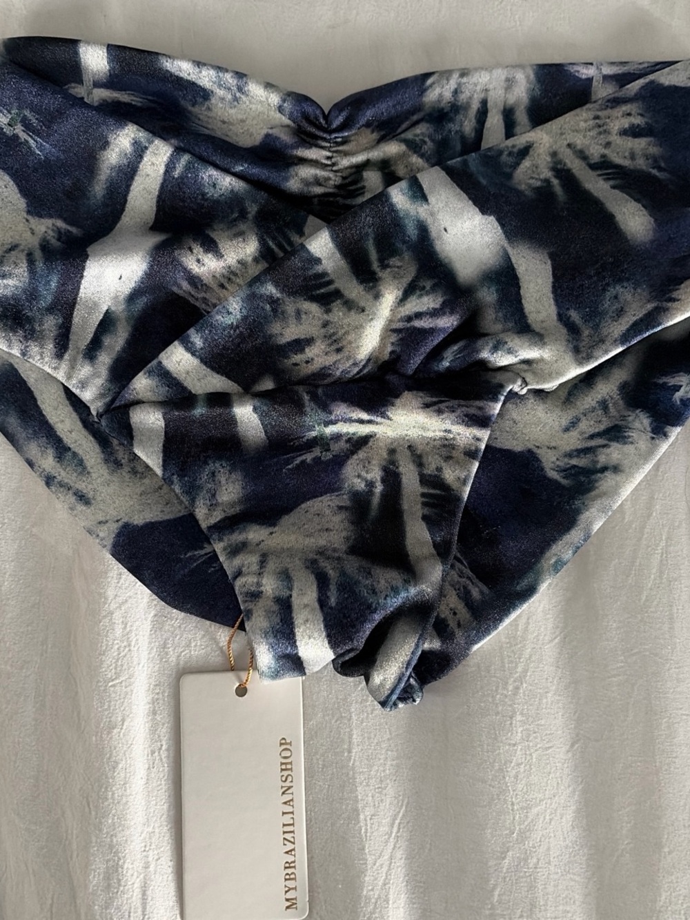 MyBrazilianShop Navy & White Tie-Dye Bikini Bottom